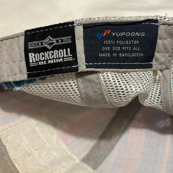 Dale Brisby Rock and Roll Denim Snapback Trucker's Cap Mesh “Just Rodeoin’” - Picture 5 of 7